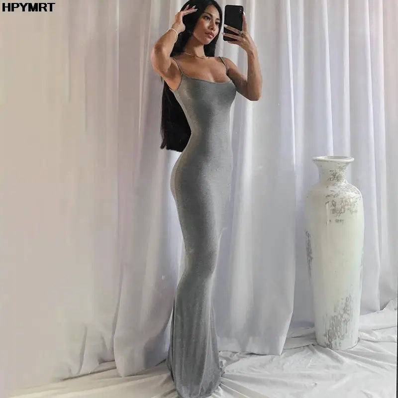 Strap Backless Long Maxi Dresses Party Club Vacation Outfits Women Sexy Casual Summer Dress 2022 Wholesale Slim Dresses Female