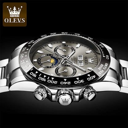 OLEVS Automatic Mechanical Watch for Men TOP Brand Original Stainless Steel Luminous Waterproof Date Man Wrist Watch Luxury Set