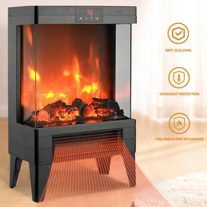 Household 3D Flame Electric Heater Fireplace Indoor Smokeless Electric Heating Fan Calentador Electrico Pared