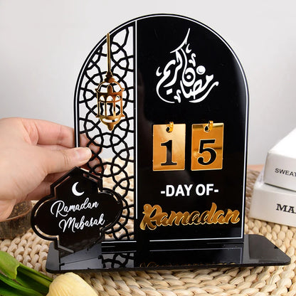 Acrylic Ramadan Countdown Calendar Gifts Day of Ramadan Calendar with Replacing Number 2025 Eid Mubarak Home Decoration Ornament