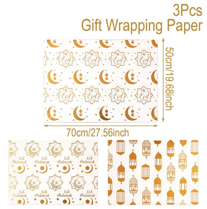 Eid Mubarak Gift Wrapping Paper Ramadan Decoration 2025 Eid Wrapping Paper Ramadan Kareem Islamic Muslim Party Eid Al Adha Gifts