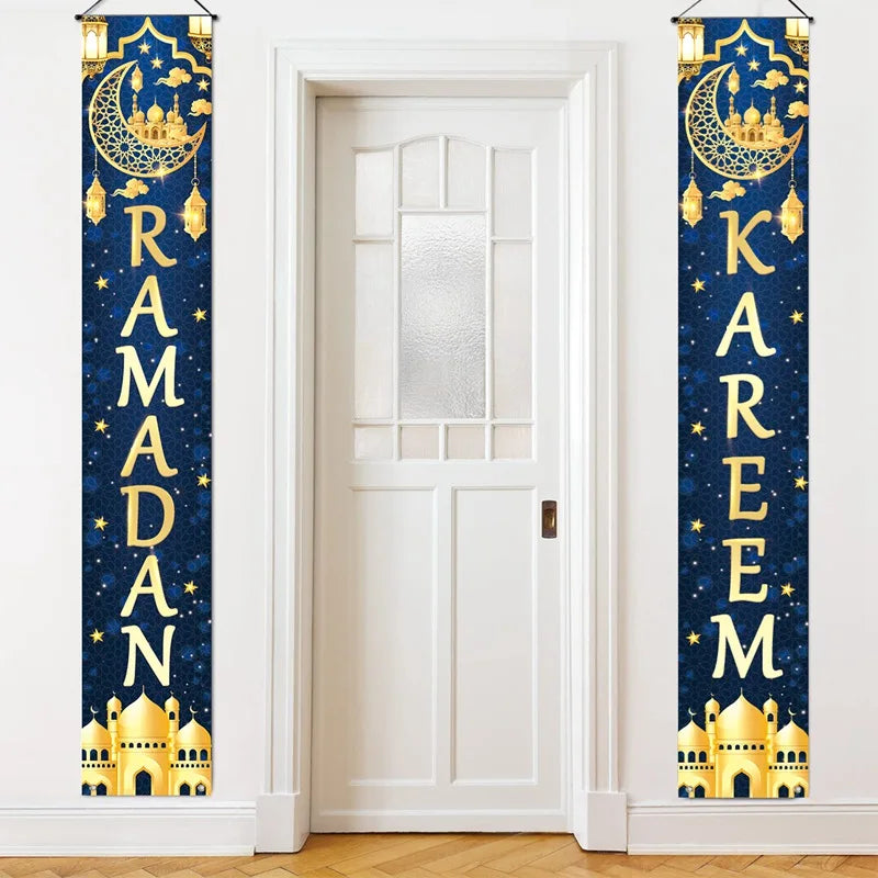 Eid Mubarak Door Banner Ramadan Decoration 2025 for Home Mubarak Ramadan Kareem Islamic Muslim Party Decor  Eid Al Adha Gifts