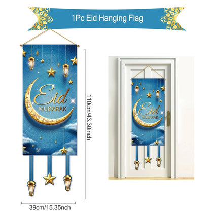 Ramadan Kareem Hanging Flag Ramadan Decoration For Home 2025 EID Mubarak Muslim Islamic Festival Party Supplies Eid Al-fitr Gift