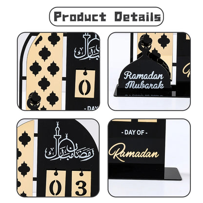 Acrylic Ramadan Countdown Calendar Ornaments Gifts Eid Mubarak Ramadan Decor For Home 2025 Kareem Islam Muslim Party Supplies