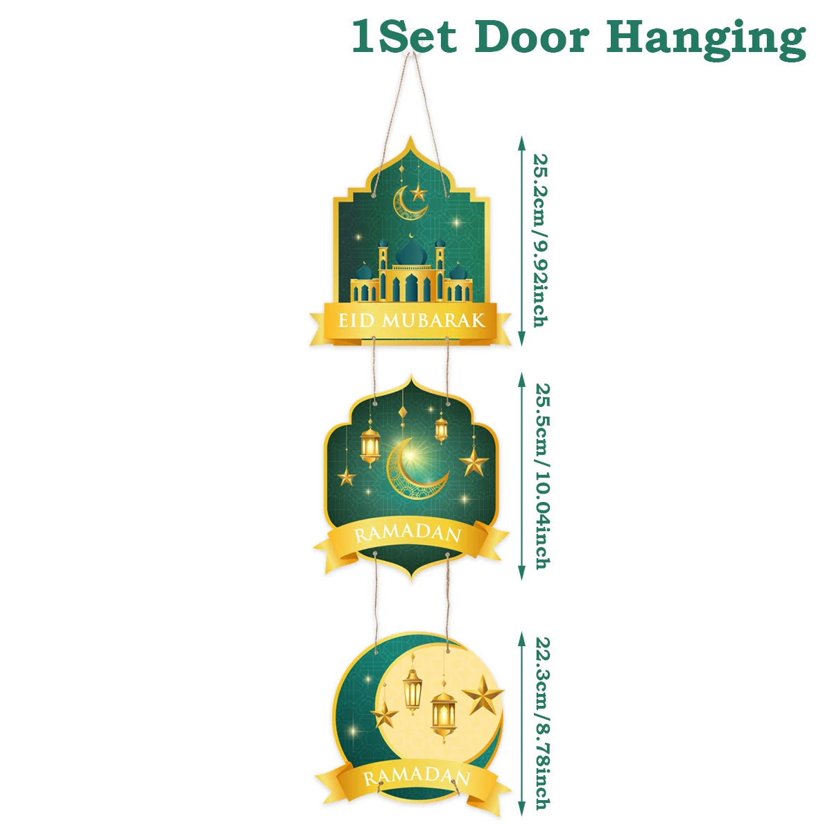 Eid Mubarak Moon Star Door Hanging Ramadan Kareem Decorations For Home 2025 Islamic Muslim Party Supplies Chandelier Wall Banner