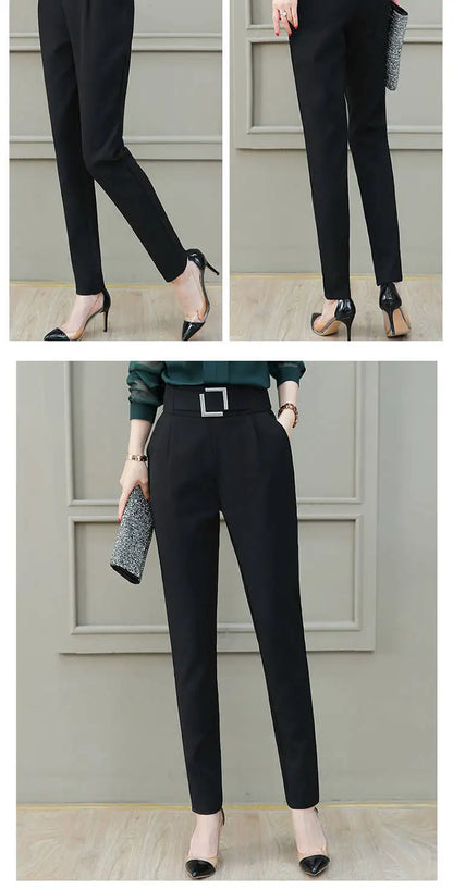 High Quality for Ladys Spring Summer Woman Pants Cotton Black High Waist Joggers Women Suit Harem Pants Soft All-match Trousers