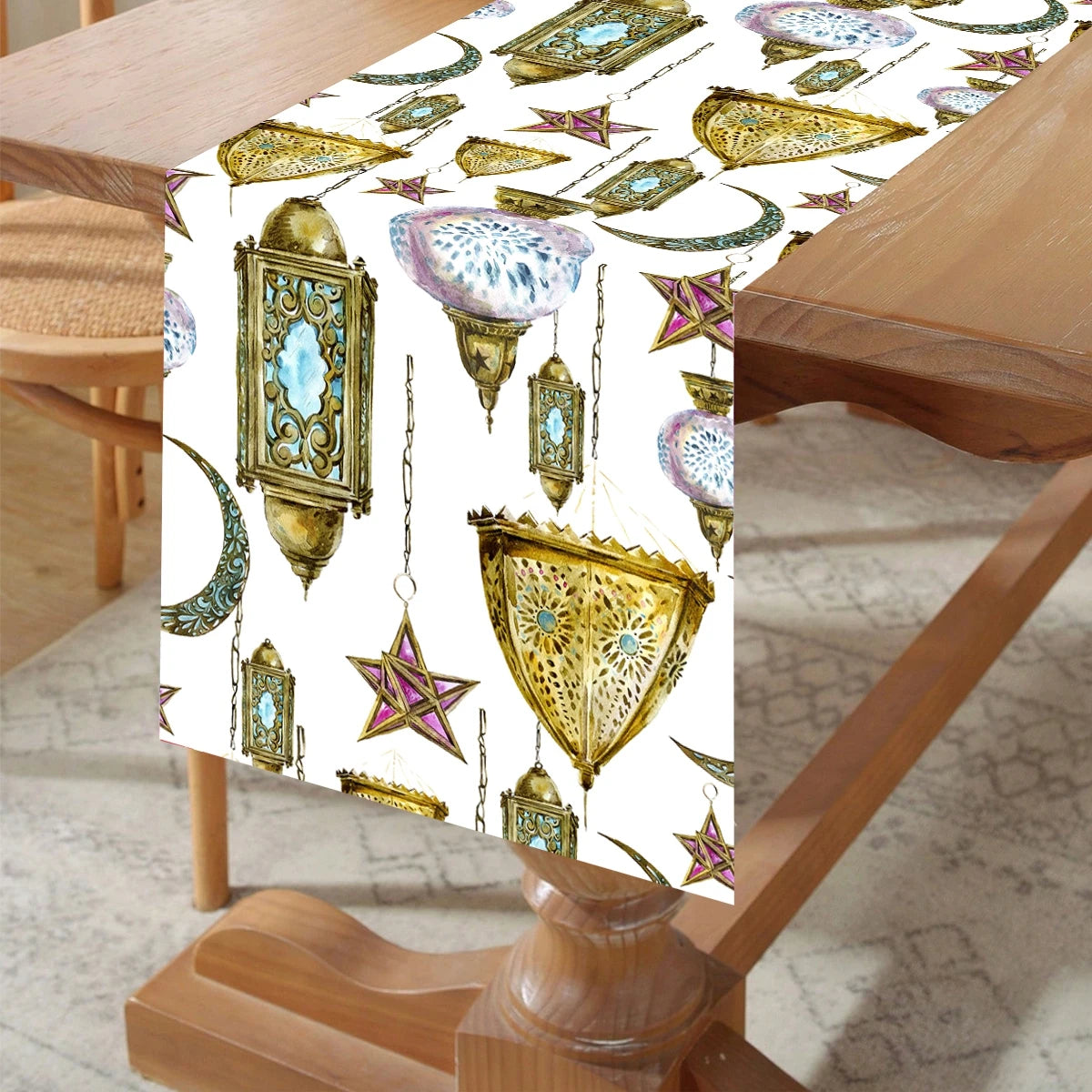 Ramadan Kareem Polyester Table Runner Ramadan Decoration For Home 2025 Islamic Muslim Party Supplies Ramadan Gift EID Al  Adha