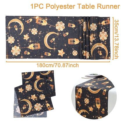 Ramadan Kareem Polyester Table Runner Ramadan Decoration For Home 2025 Islamic Muslim Party Supplies Ramadan Gift EID Al  Adha