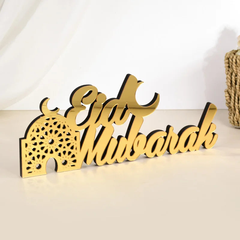 Ramadan Mubarak Acrylic Ornament 2025 Eid Mubarak Ramadan Kareem Decoration for Home Islamic Muslim Party Decor Eid Al Adha Gift