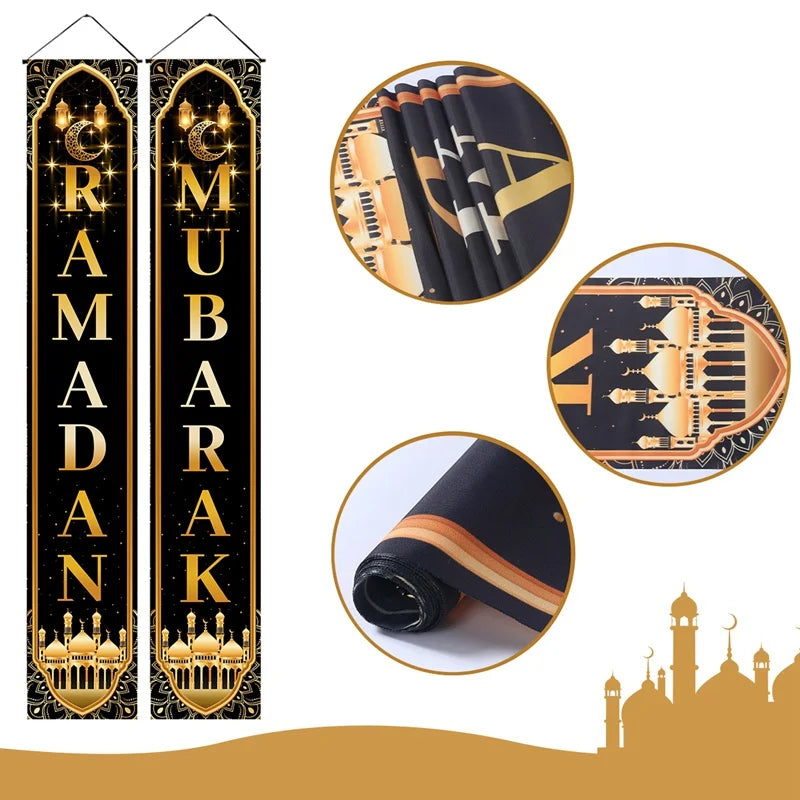 Eid Mubarak Door Banner Ramadan Decoration 2025 for Home Mubarak Ramadan Kareem Islamic Muslim Party Decor  Eid Al Adha Gifts