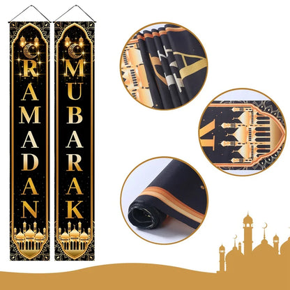 Eid Mubarak Door Banner Ramadan Decoration 2025 for Home Mubarak Ramadan Kareem Islamic Muslim Party Decor  Eid Al Adha Gifts