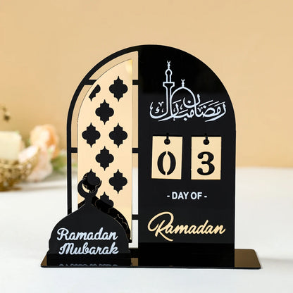 Acrylic Ramadan Countdown Calendar Ornaments Gifts Eid Mubarak Ramadan Decor For Home 2025 Kareem Islam Muslim Party Supplies