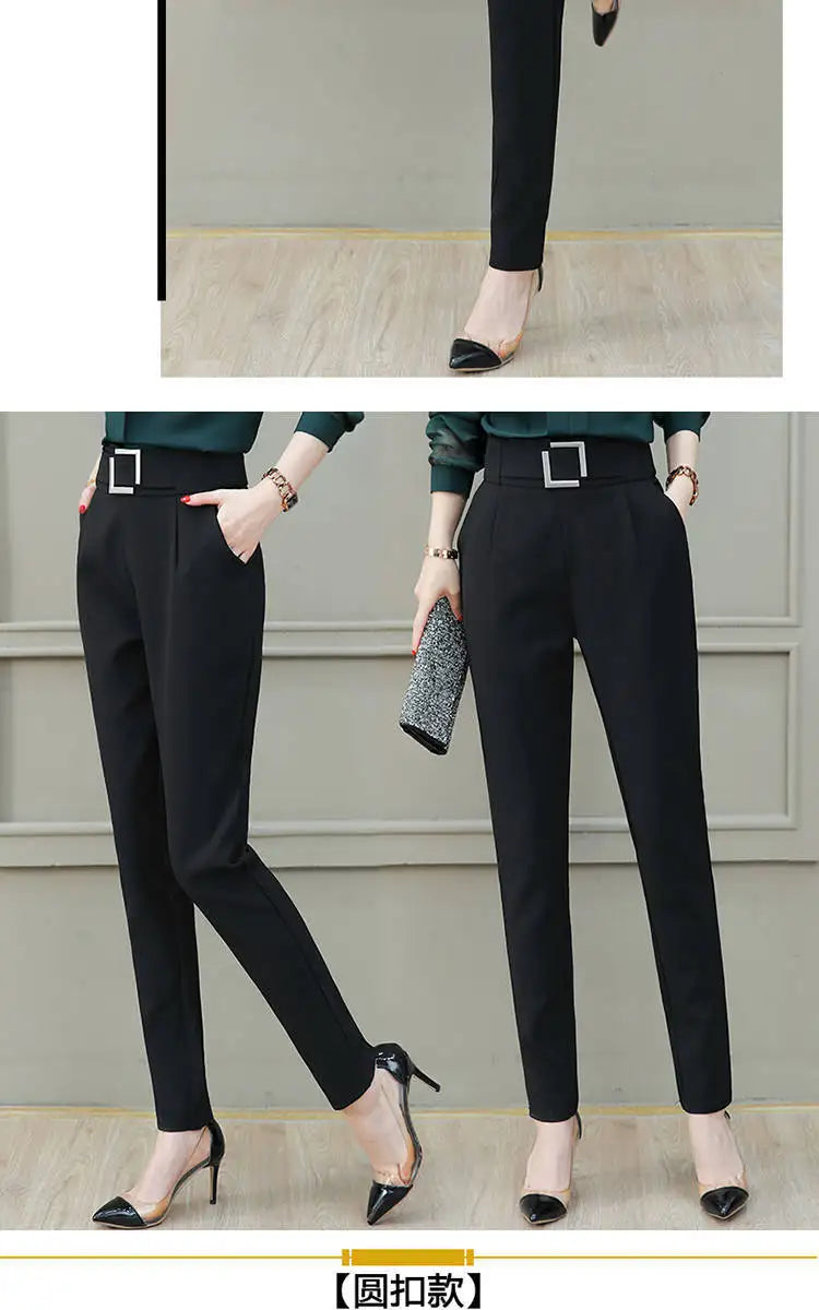 High Quality for Ladys Spring Summer Woman Pants Cotton Black High Waist Joggers Women Suit Harem Pants Soft All-match Trousers