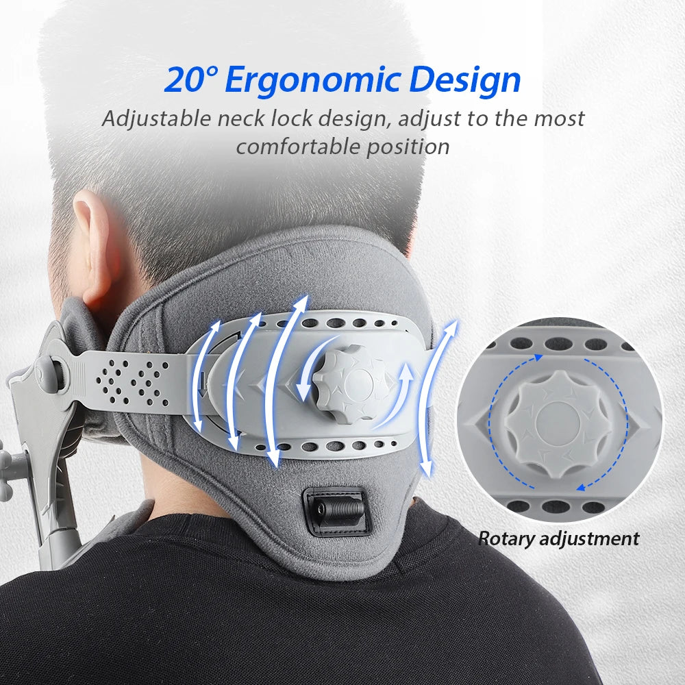 Neck Correction Repair Collar Hot Compress Cervical Traction Apparatus Kit Cervical Spine Massager Relieve Pain Heat Treatment