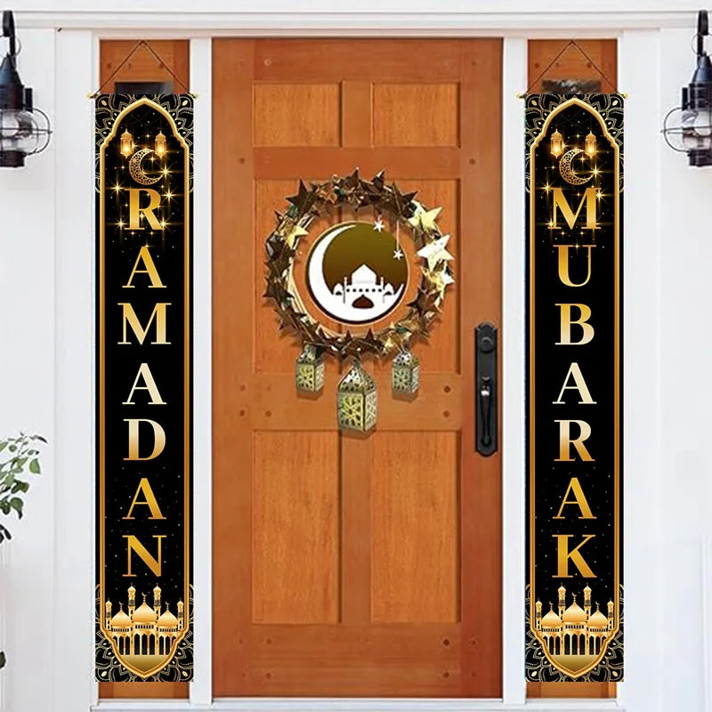 Eid Mubarak Door Banner Ramadan Decoration 2025 for Home Mubarak Ramadan Kareem Islamic Muslim Party Decor  Eid Al Adha Gifts