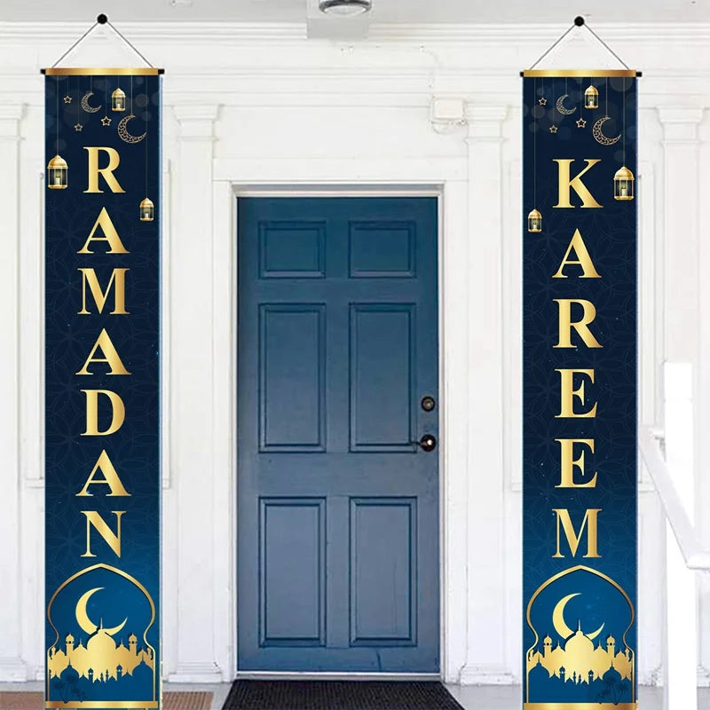 Eid Mubarak Door Banner Ramadan Decoration 2025 for Home Mubarak Ramadan Kareem Islamic Muslim Party Decor  Eid Al Adha Gifts