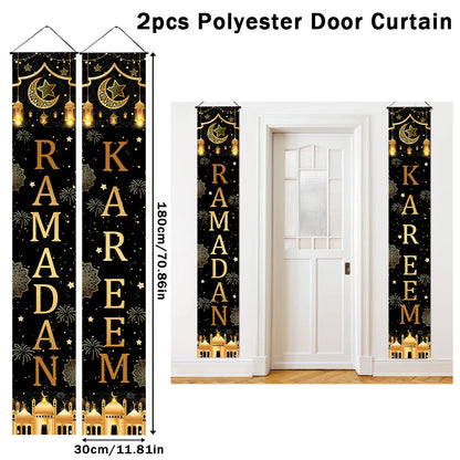 Eid Mubarak Door Banner Ramadan Decoration 2025 for Home Mubarak Ramadan Kareem Islamic Muslim Party Decor  Eid Al Adha Gifts