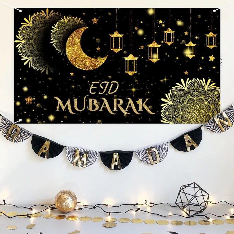 Eid Background Eid Mubarak Ramadan Kareem Backdrop Islam Muslim Party Supplies Eid Al-fitr Gift Ramadan Decoration For Home 2025