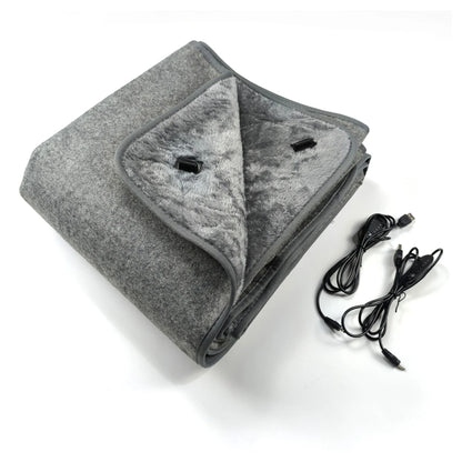 USB Electric Heating Blanket Warm Heater Fast Safe Plush Winter Warm-up Adjustable Temperature Timing Heating Pad