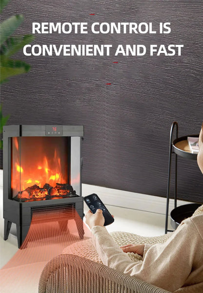 Household 3D Flame Electric Heater Fireplace Indoor Smokeless Electric Heating Fan Calentador Electrico Pared