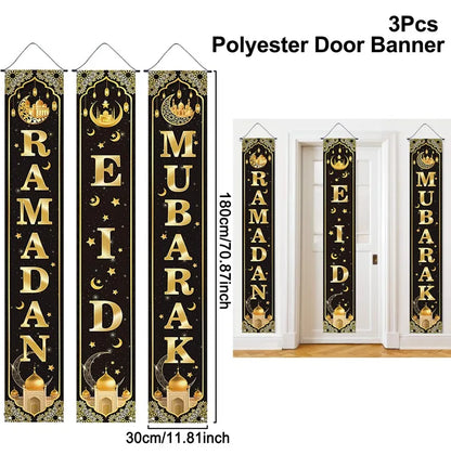 Eid Mubarak Door Banner Ramadan Decoration 2025 for Home Mubarak Ramadan Kareem Islamic Muslim Party Decor  Eid Al Adha Gifts