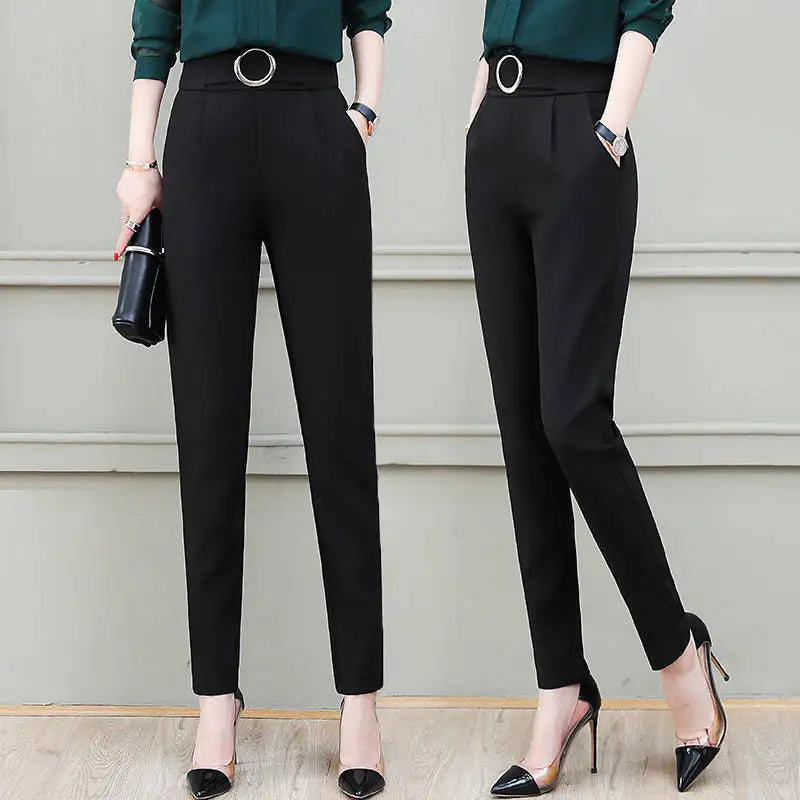 High Quality for Ladys Spring Summer Woman Pants Cotton Black High Waist Joggers Women Suit Harem Pants Soft All-match Trousers