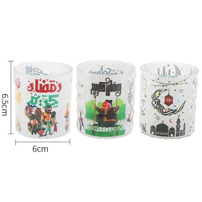 Ramadan Kareem Led Candle Lantern Eid Mubarak Decoration for Home 2025 Islamic Muslim Festival Party Eid Al Adha Ornaments