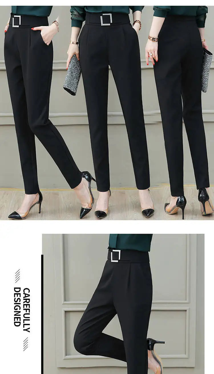 High Quality for Ladys Spring Summer Woman Pants Cotton Black High Waist Joggers Women Suit Harem Pants Soft All-match Trousers