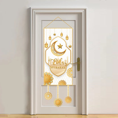 Ramadan Kareem Hanging Flag Ramadan Decoration For Home 2025 EID Mubarak Muslim Islamic Festival Party Supplies Eid Al-fitr Gift