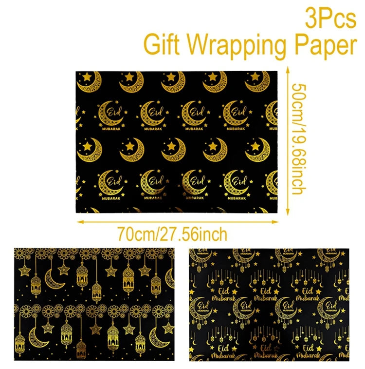 Eid Mubarak Gift Wrapping Paper Ramadan Decoration 2025 Eid Wrapping Paper Ramadan Kareem Islamic Muslim Party Eid Al Adha Gifts