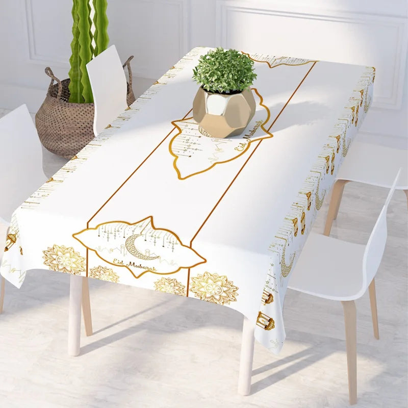 Eid Mubarak Table Runner Ramadan Tablecloths Ramadan Kareem Decoration for Home 2025 Islamic Muslim Party Eid Al Adha Gifts