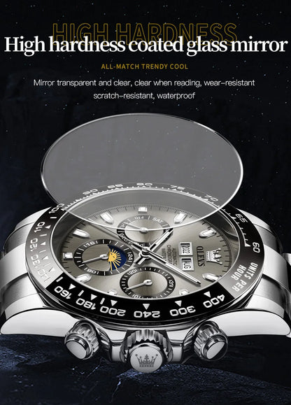 OLEVS Automatic Mechanical Watch for Men TOP Brand Original Stainless Steel Luminous Waterproof Date Man Wrist Watch Luxury Set