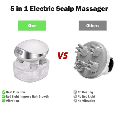 Electric Scalp Massager Head Massager With Vibrator Heated For Relaxation Treatments Migraine Relief Hair Growth Body Massager