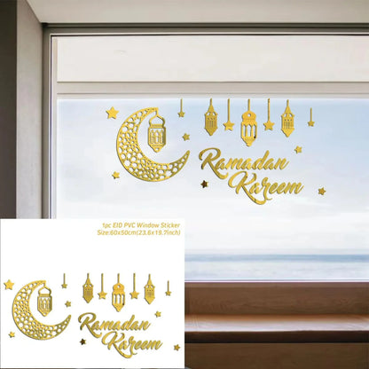 Eid Window Stickers Ramadan Decoration Eid Mubarak Decor for Home 2025 Ramadan Kareem Islam Muslim Party Supplies Eid Al-fitr