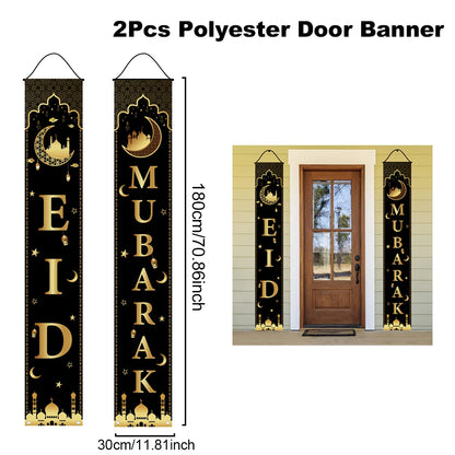 Eid Mubarak Door Banner Ramadan Decoration 2025 for Home Mubarak Ramadan Kareem Islamic Muslim Party Decor  Eid Al Adha Gifts