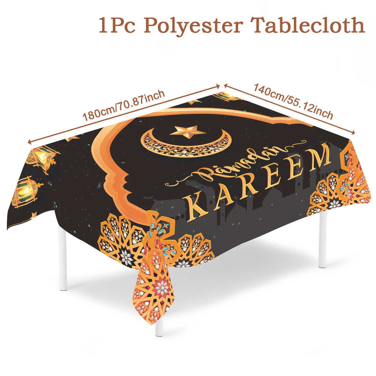 Eid Mubarak Table Runner Ramadan Tablecloths Ramadan Kareem Decoration for Home 2025 Islamic Muslim Party Eid Al Adha Gifts