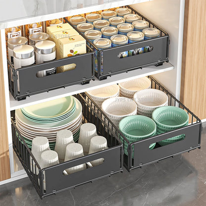 Kitchen Storage Rack Pull Out Cabinet Organizer Slide Drawer Storage Tray Seasoning Bottle Spice Storage Rack Kitchen Organizer