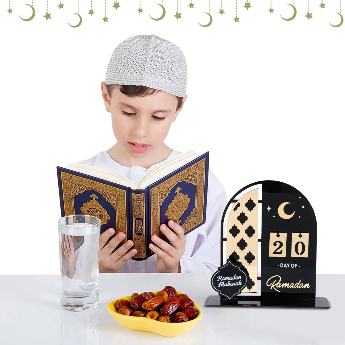 Acrylic Ramadan Countdown Calendar Ornaments Gifts Eid Mubarak Ramadan Decor For Home 2025 Kareem Islam Muslim Party Supplies