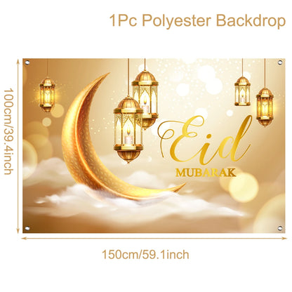 Eid Background Eid Mubarak Ramadan Kareem Backdrop Islam Muslim Party Supplies Eid Al-fitr Gift Ramadan Decoration For Home 2025