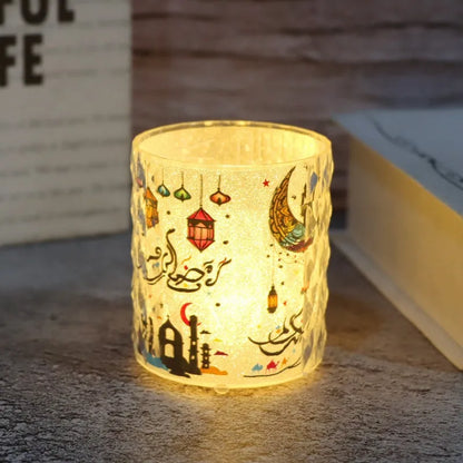 Ramadan Kareem Led Candle Lantern Eid Mubarak Decoration for Home 2025 Islamic Muslim Festival Party Eid Al Adha Ornaments