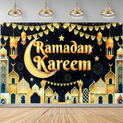 Eid Background Eid Mubarak Ramadan Kareem Backdrop Islam Muslim Party Supplies Eid Al-fitr Gift Ramadan Decoration For Home 2025