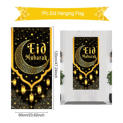 Ramadan Kareem Hanging Flag Ramadan Decoration For Home 2025 EID Mubarak Muslim Islamic Festival Party Supplies Eid Al-fitr Gift