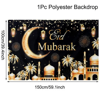 Eid Background Eid Mubarak Ramadan Kareem Backdrop Islam Muslim Party Supplies Eid Al-fitr Gift Ramadan Decoration For Home 2025