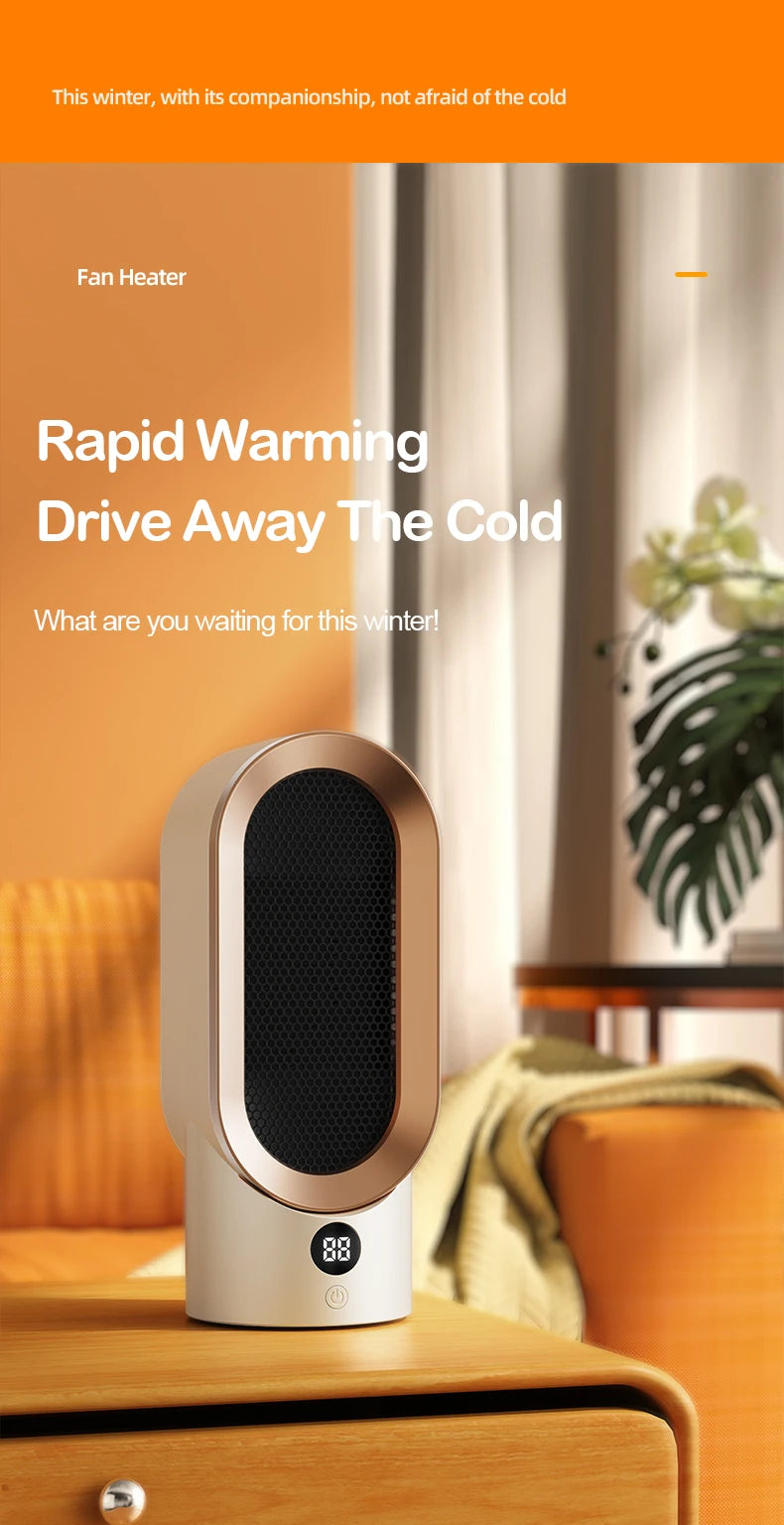 Portable Heater Electric Fan Heater Mini Radiator Desktop Warmer Machine For Winter PTC Ceramic Heating For Home Bedroom Office