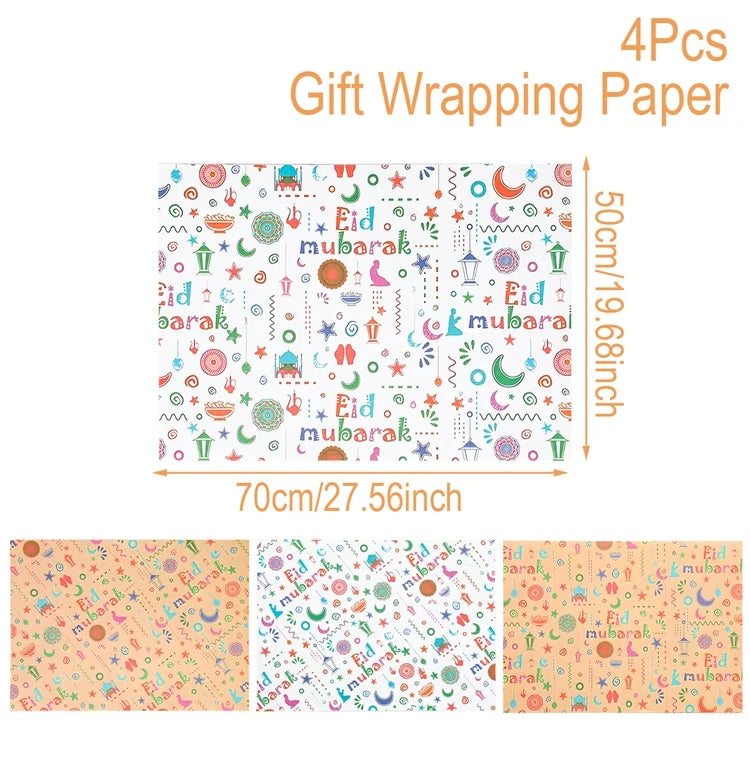 Eid Mubarak Gift Wrapping Paper Ramadan Decoration 2025 Eid Wrapping Paper Ramadan Kareem Islamic Muslim Party Eid Al Adha Gifts