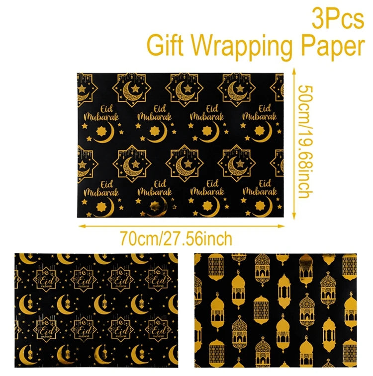 Eid Mubarak Gift Wrapping Paper Ramadan Decoration 2025 Eid Wrapping Paper Ramadan Kareem Islamic Muslim Party Eid Al Adha Gifts