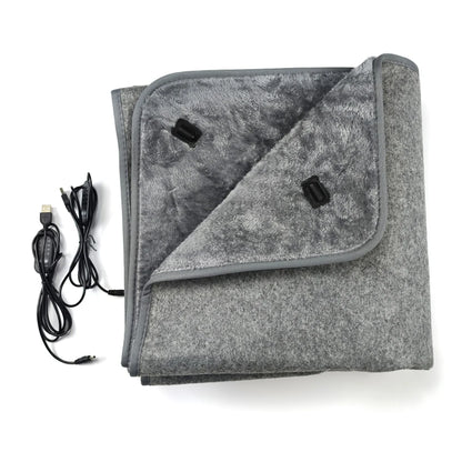 USB Electric Heating Blanket Warm Heater Fast Safe Plush Winter Warm-up Adjustable Temperature Timing Heating Pad