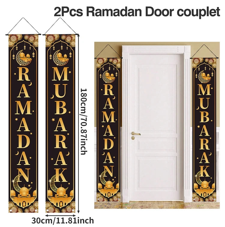 Eid Mubarak Door Banner Ramadan Decoration 2025 for Home Mubarak Ramadan Kareem Islamic Muslim Party Decor  Eid Al Adha Gifts