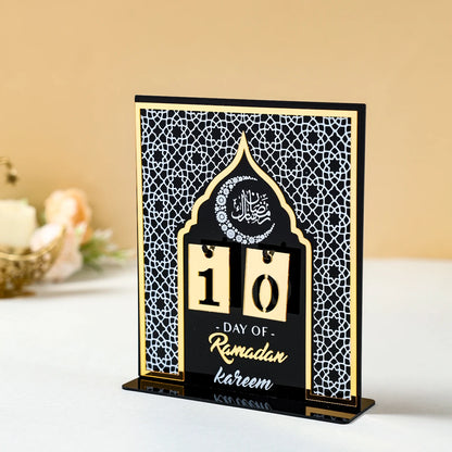 Acrylic Ramadan Countdown Calendar Ornaments Gifts Eid Mubarak Ramadan Decor For Home 2025 Kareem Islam Muslim Party Supplies