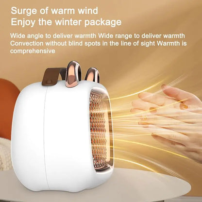 Portable Electric Heater Creative 500W Mini Desk Space Heating Fan Multifunctional Quiet Electric Heating Stove Home Appliances